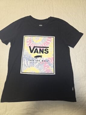 Vans Black Graphic Logo Tee with White Print